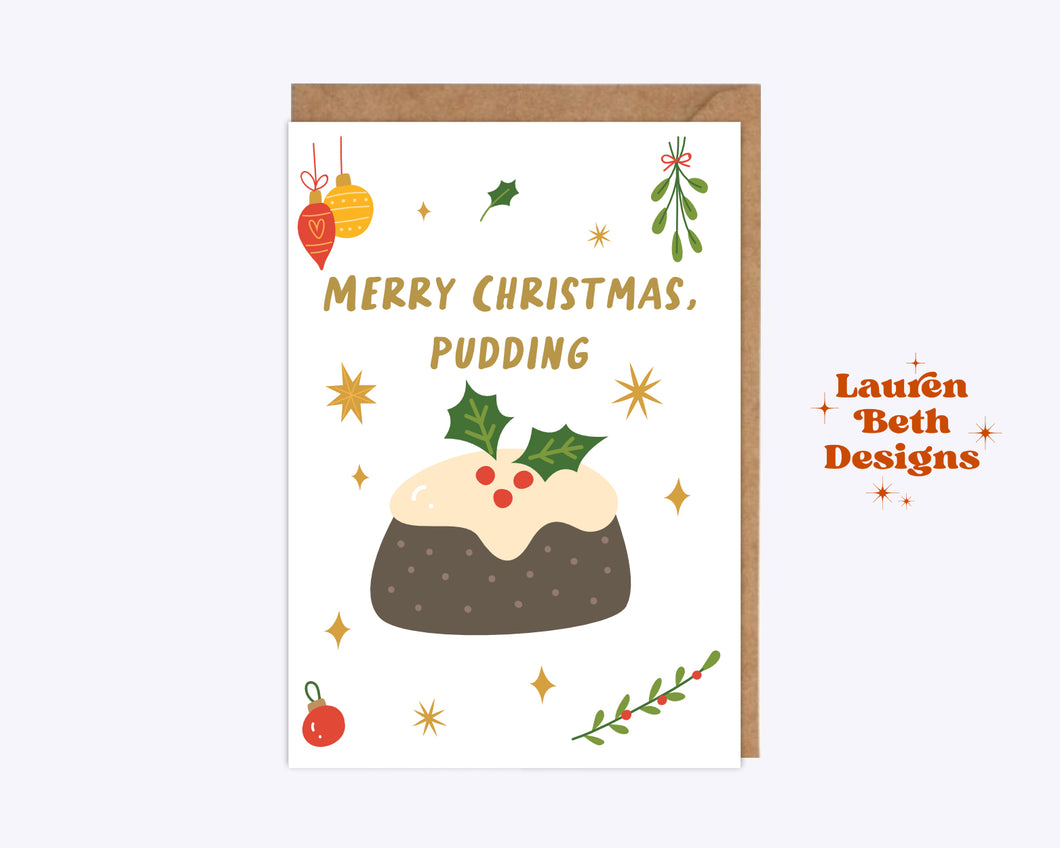 Merry Christmas, pudding card