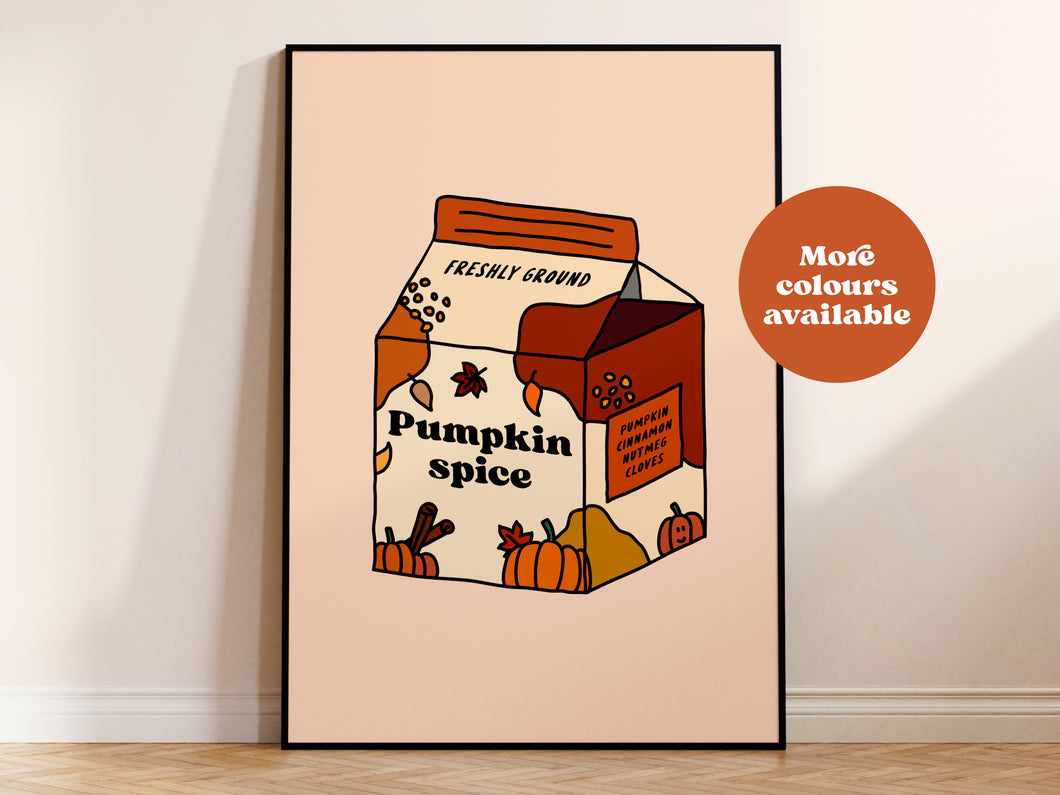 Pumpkin spice latte carton print