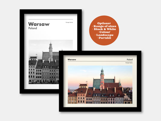 Warsaw Poland Travel Print - City Series
