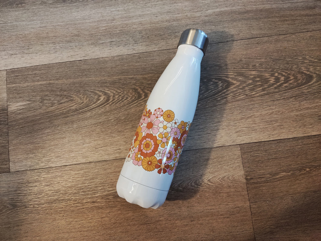 70s flower power thermal flask