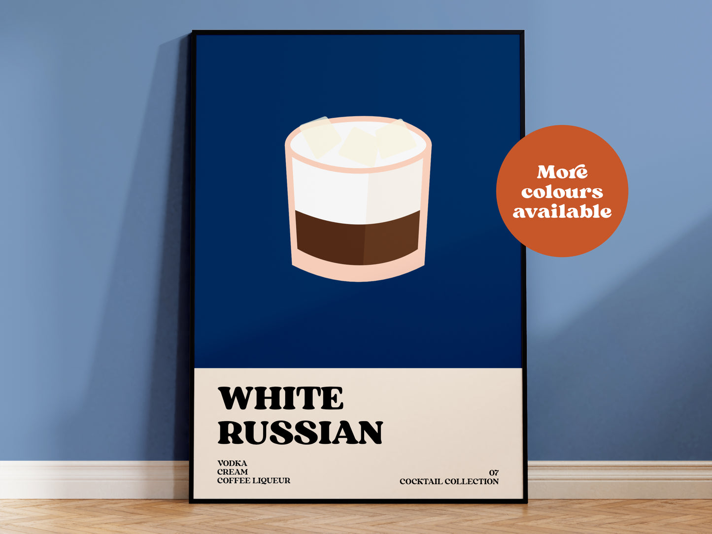White Russian Cocktail Print