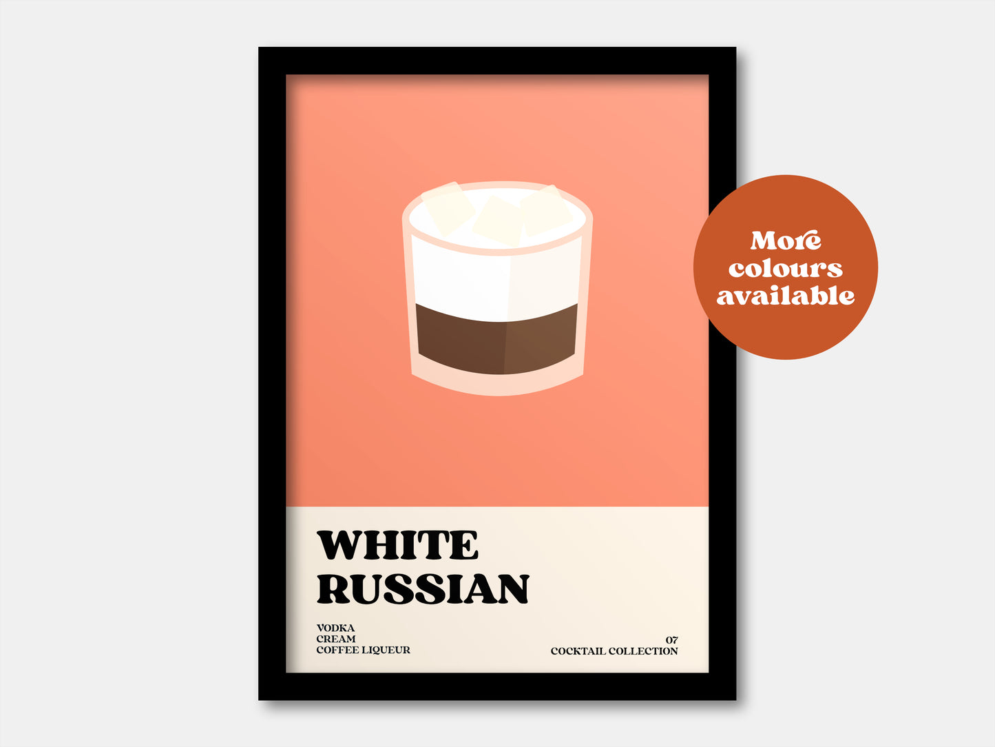 White Russian Cocktail Print