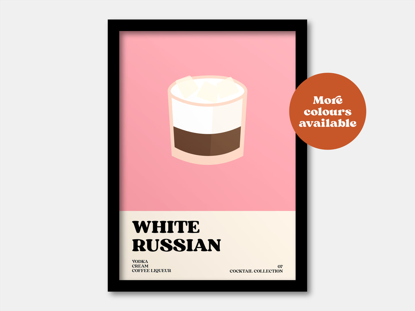 White Russian Cocktail Print