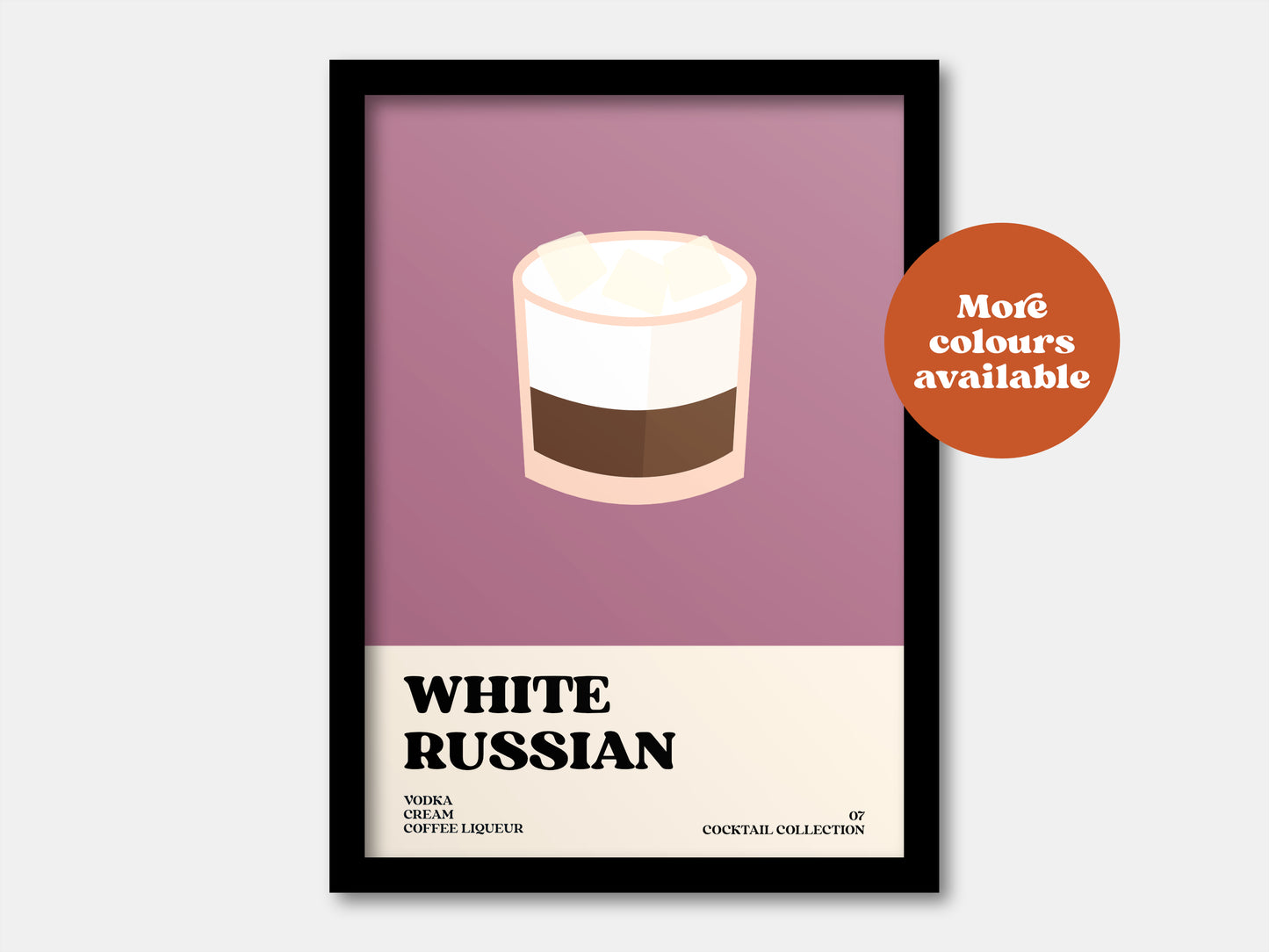 White Russian Cocktail Print