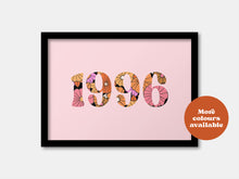 Load image into Gallery viewer, Personalised floral year print
